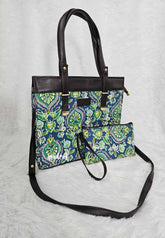 Multicolor - Trendy Ajrakh single partition handbag / office bag - MS7 Brand
